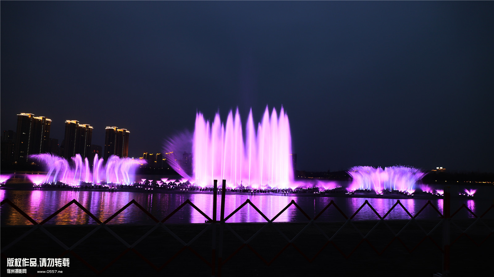 宿州新景观—-三角洲音乐喷泉/水幕电影,夜景记录